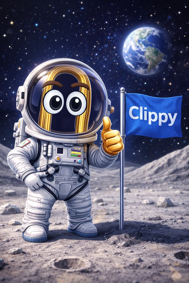 Friends, $Clippy sends you greetings from the surface of the Moon 🌚📎