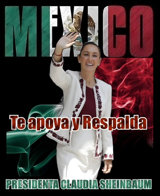 <a href="/Claudiashein/">Claudia Sheinbaum Pardo</a> Viva la patria mexicana y su bandera digna y solidaria.

Día de la Bandera 🇲🇽🇲🇽🇲🇽🇲🇽🇲🇽🇲🇽🇲🇽🇲🇽🇲🇽🇲🇽

Todos con Claudia Sheinbaum