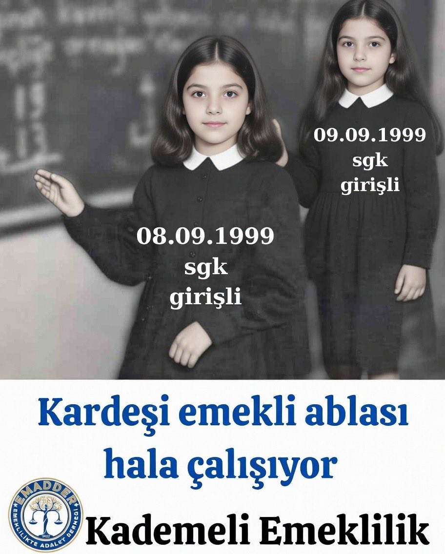 Kardesin 38 yasinda emekli olduğu 

 Ablanın, universite okudugu icin , 20 yıl fazla çalışmak zorunda bırakıldığı yasanın adıdır

 Eyt ‼️

#KademeKesinÇözüm