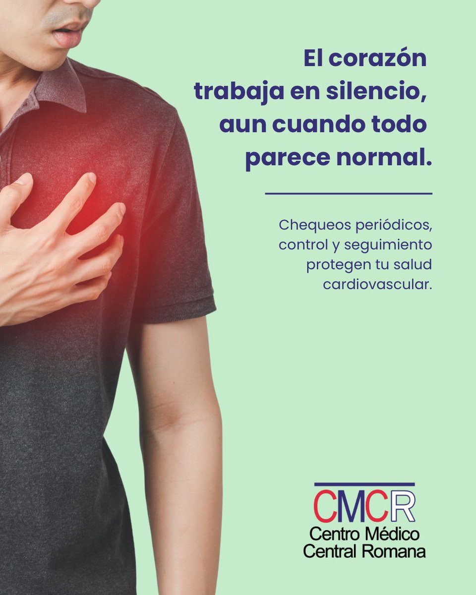 Cuidar tu corazón no empieza cuando hay síntomas, empieza cuando decides prevenir.

Haz del cuidado cardiovascular un hábito. Agenda tu cita con nosotros. 

#CentroMedicoCentralRomana #HospitalCentralRomana #SaludyBienestarCR