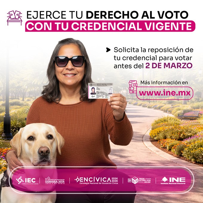 05JDE's tweet photo. ¡No lo olvides!‼️📢
Solicita la reposición de tu credencial 
para votar antes del 2 de marzo.
Conoce más en: https://t.co/Kah0dK0waB 🤝
#ActualizaTuCredenciaPEL 
#ParticipaciónCiudadanaPEL2026 https://t.co/tB3GtBcRZN