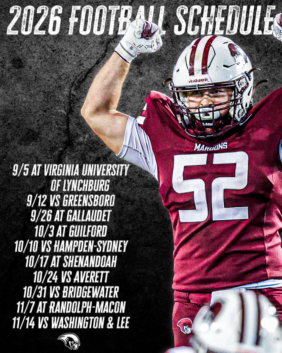 RCmaroons's tweet photo. Year 2 is almost here! The Roanoke football team announced its 2026 schedule Tuesday, with the first game Sept. 5! Ticket information will be released in the coming months.
https://t.co/ttLulLJ17w https://t.co/vntm8Jjk4j