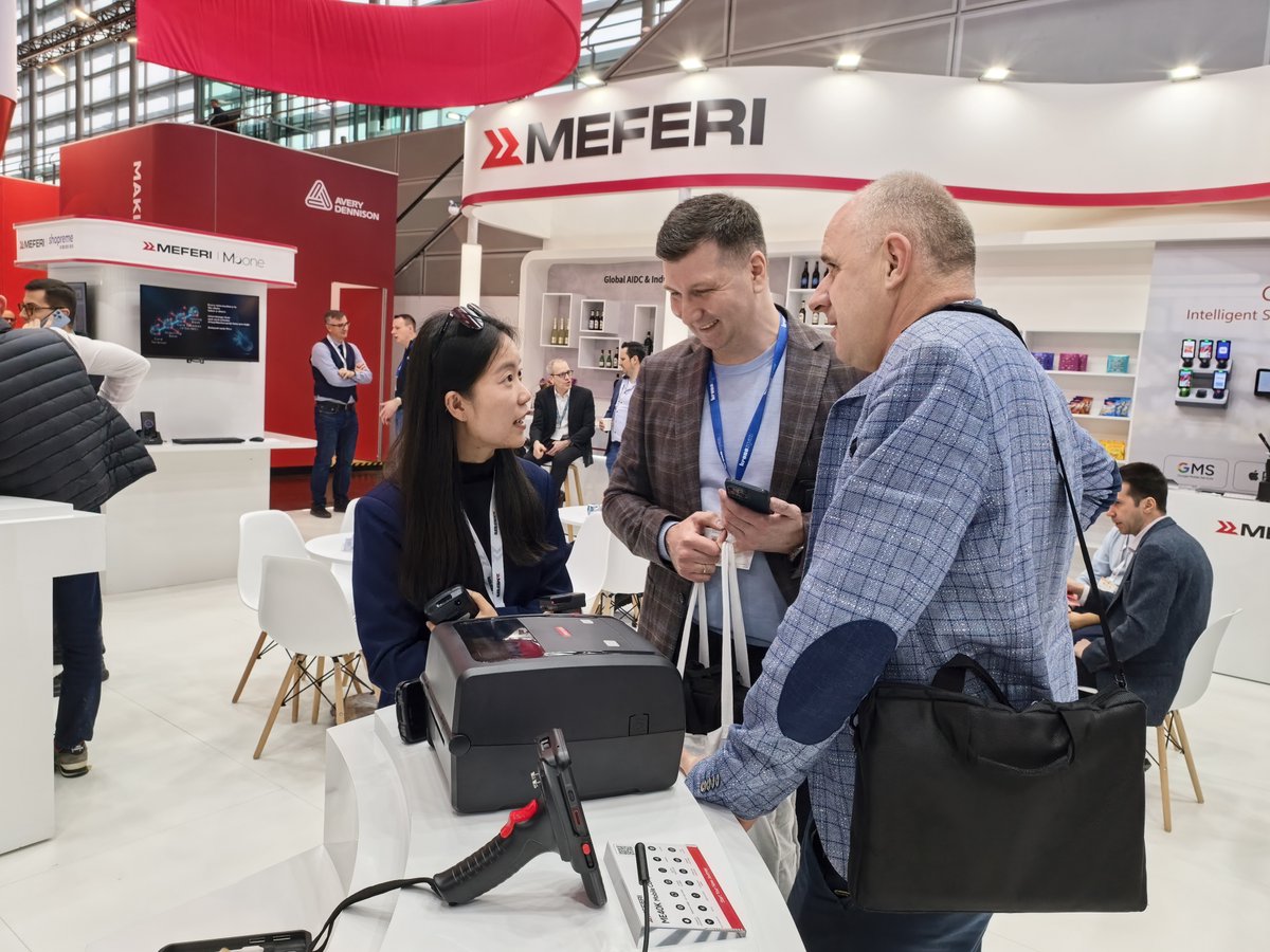 Meferi_Tech's tweet photo. EuroShop 2026 - Day 3 at MEFERI

Visit our booth and discover professional AIDC solutions designed to increase productivity and improve efficiency across retail, warehouse, and logistics.

See live:

🤖 Retail Inventory & Replenishment Robot

🔐 Secure Asset Management Cabinets

📱 Mobile computers (short, mid & long range)

📊 MDM & Software Suites 

🖨 Printers incl. the new MP30

📡 Corded & Wireless Scanners

💳 Android POS & CIAO Solution

📶 The New ME87 with Built-in UHF RFID

Performance. Security. Smart functionality. Balanced price-to-quality.

📍 Hall 6 · Booth G80

📅 FEB 22–26

🚀 Be first with ME87 UHF RFID - join the priority waitlist:

👉 https://t.co/6r93OCp8FI

🎁 Register & win prizes:

👉 https://t.co/Az3o89xXP7

#EuroShop2026 #MEFERI #AIDC #RFID #RetailTech #MEFERIexhibits