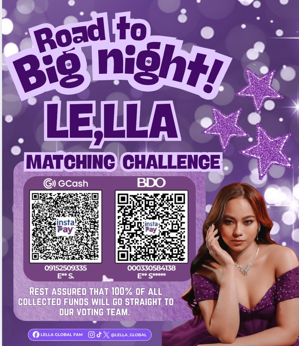 EYES HERE, LellaFAM! 💛

Our beloved Tita is ready to show her love for Lella. Once we reach a 5-digit pledge, she will double the amount and even give additional in-kind donations.

Until 02/26/26, 11:59 PM only.

Let’s make this happen. Together, we can make miracles for Lella.