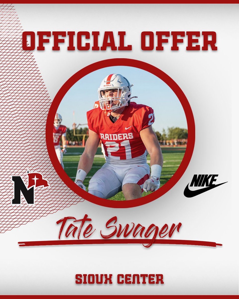 tateswager3's tweet photo. #AGTG  I’m blessed to receive an offer from Northwestern College‼️ #goraiders 
@coachmmmcc @CoachCodyMoser @CoachBMoser @CoachGramstad @chasescheidegg1 @sixstarfootball https://t.co/cPxrrLiL9S