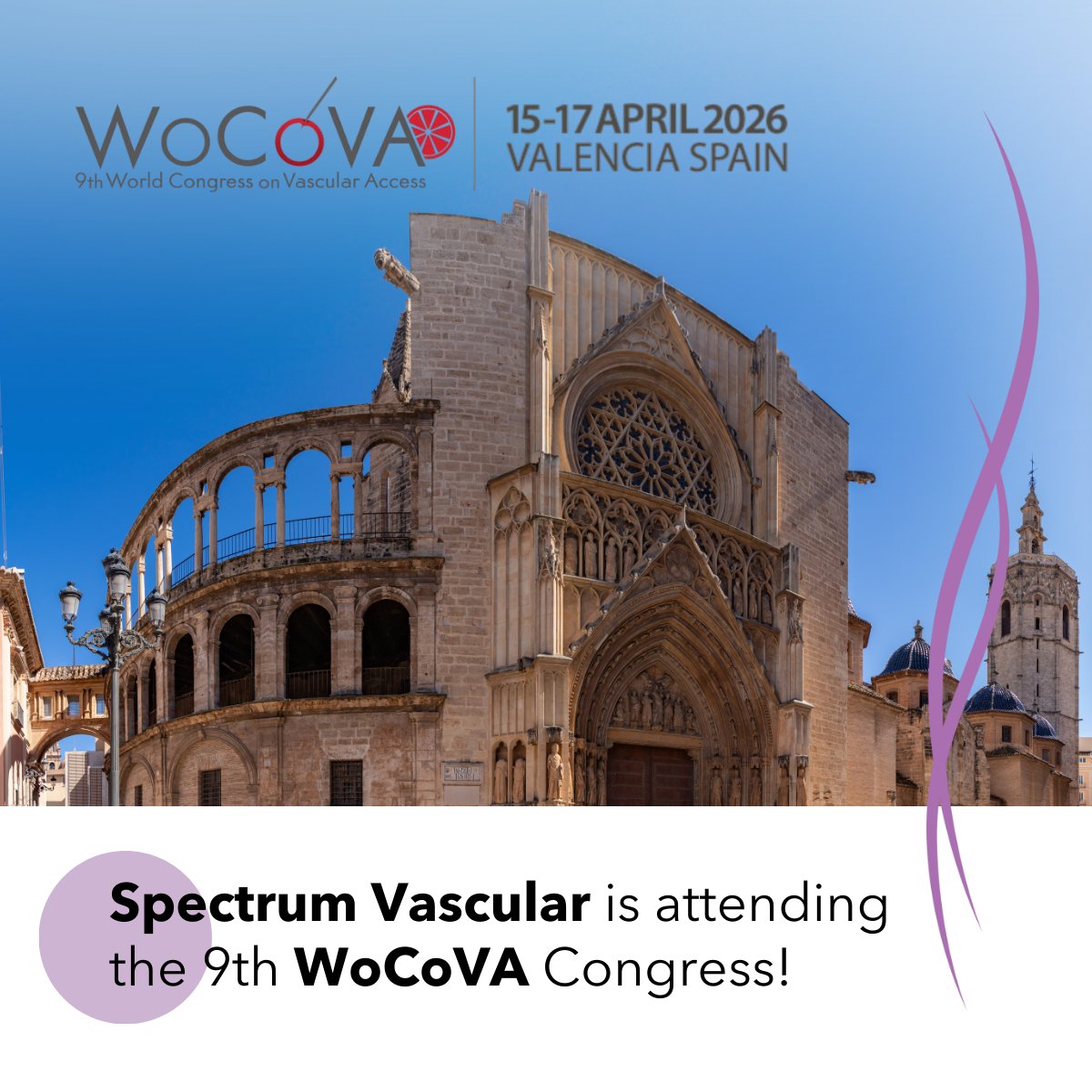 SpectrumVasc's tweet photo. Soon, Spectrum Vascular will be attending the 9th World Congress on Vascular Access (WoCoVA 2026) in Valencia, Spain, organized by GloVANet 🇪🇸.

If you’ll be attending, we’d love to connect in person – Booth E4.

#SpectrumVascular #VascularAccess #AlwaysDelivering #WoCoVa2026 https://t.co/ATYIGDZ6Yb