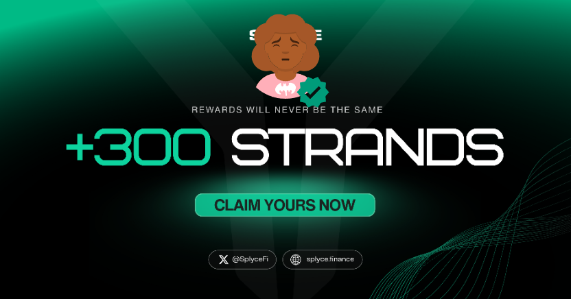 300 Strands claimed. 

Real-world yield is coming to Solana with <a href="/SplyceFi/">Splyce Finance</a> 

Feels good to be early.

Your turn: solana.splyce.finance/rewards?ref=01…