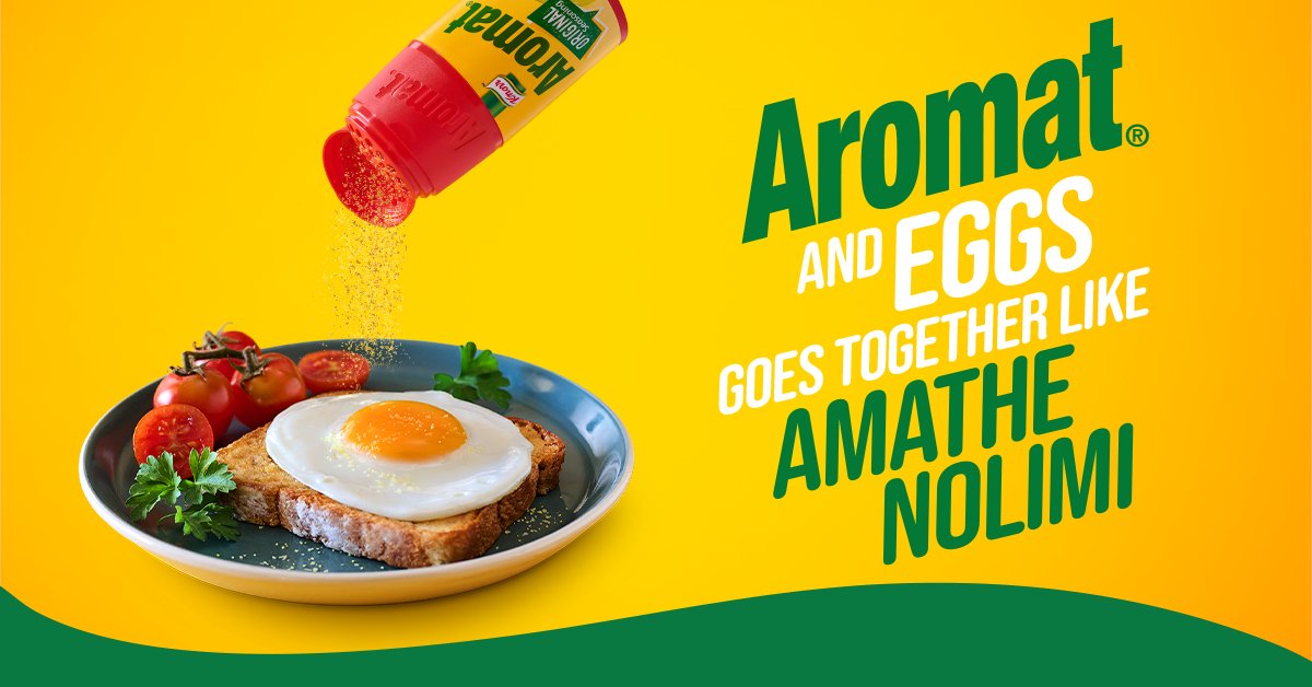 Radio2000_ZA's tweet photo. Aromat &amp; Eggs go together like…? 

Complete the sentence and stand to win R5,000! 

Add some MMM to your eggs. 

#GoTogetherLike #AromatBreakfast

@AromatSA https://t.co/aw2wAyIFcg