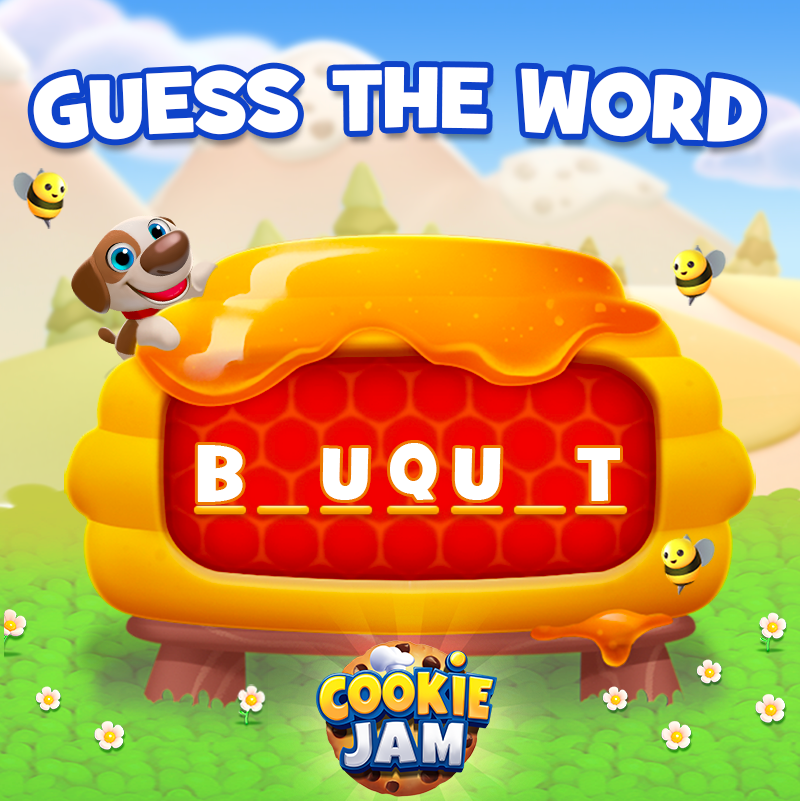 Time for some "Bee-utiful" wordplay! 🐝💖 Can you guess our Valentine’s Buzzword?

Hint: It’s something sweet-smelling that bees adore and it comes in plenty!✨

Think you know it? Drop your guess in the comments and then head into Cookie Jam to play the Buzzwords event! 🎮🍭