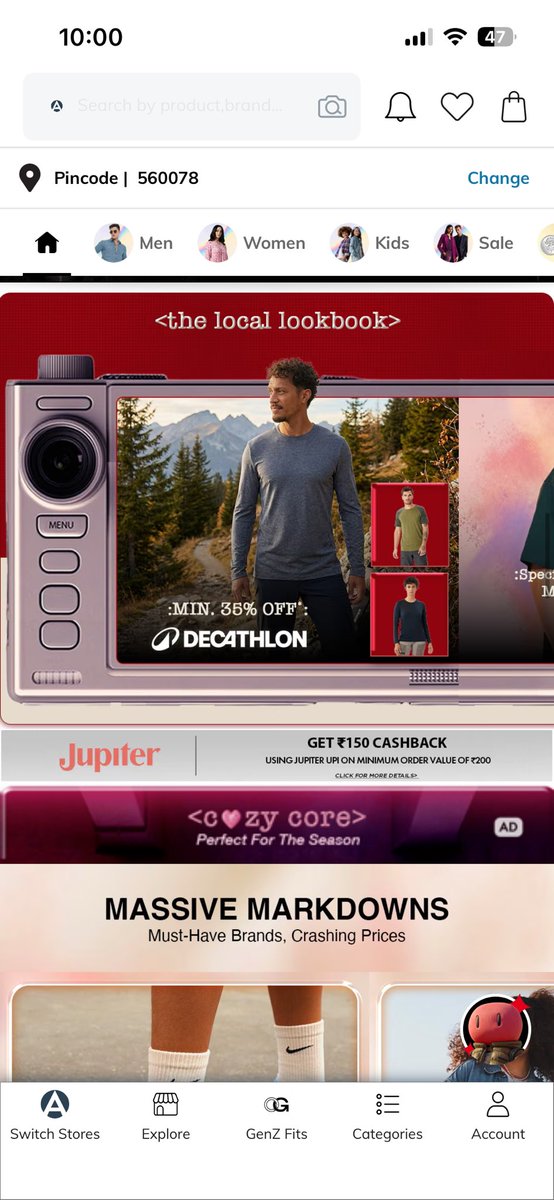 Nikitalovi's tweet image. AJIO turning browsing into discovery.
From local lookbooks to massive markdowns and cashback offers, shopping now feels more curated than chaotic.
Less searching more styling. Fashion apps are quietly becoming personal stylists. #ESIC75 #OPReformsCG #BhoothBangla #Keralam #Ajio