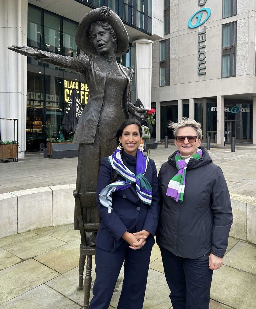 Thoroughly enjoyed campaigning in Gorton and Denton for the amazing Charlotte Cadden (including a pit stop with Emmeline Pankhurst).

She served her country for thirty years in the police, she is courageous and principled, we need more people in politics like <a href="/Charlotty/">Charlotte Cadden</a>