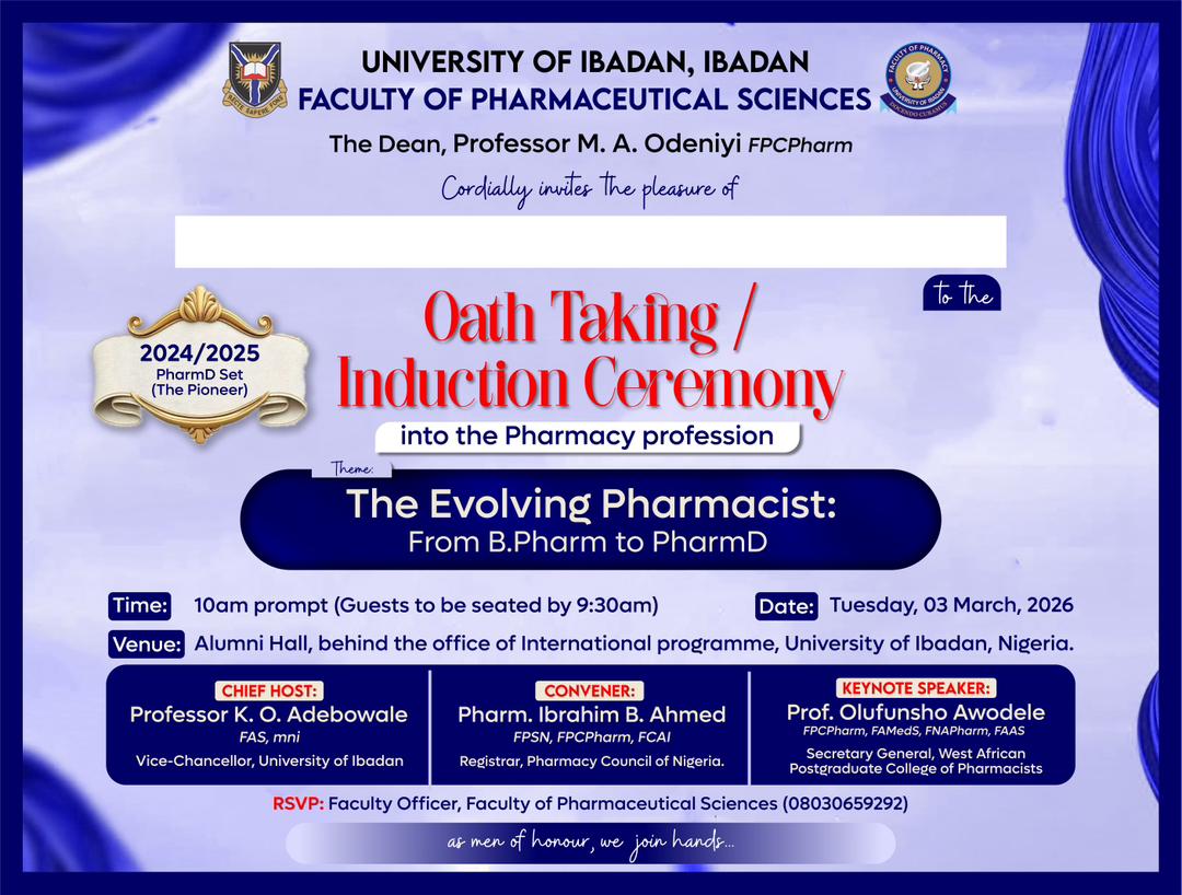 After satisfying my examiners in January, UI senate released approved results last week.  

I am graduating with 4 distinctions 🤩 

Next week Tuesday , exactly 7 days from today, I will be inducted into the pharmacy profession as a Doctor of Pharmacy 🤭❤️

#7daystoinduction