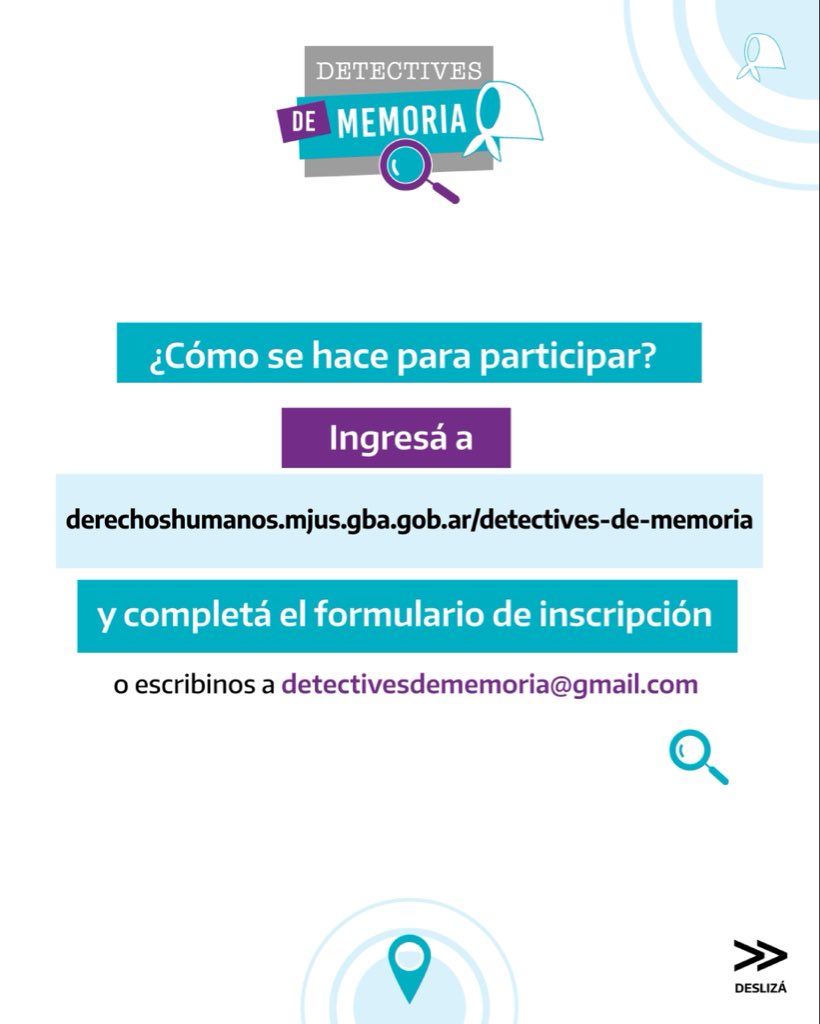 ¡Sumate a #DetectivesDeMemoria! 🕵️‍♀️🕵️

A 50 años del golpe de Estado, estudiantes, docentes y trabajadores de la educación pueden ser parte de la construcción del Registro Único de Trabajadores Estatales y Estudiantes Víctimas de Asesinato y/o Desaparición (1974–1983).

Investigá,