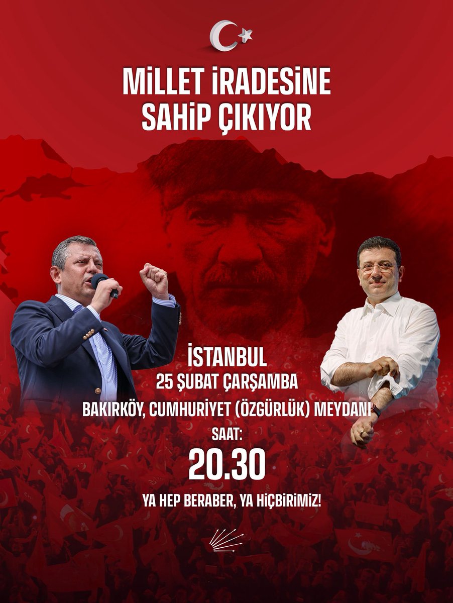 Adalet ve demokrasi için bölge mitinglerimizin ilkini İstanbul 3. Bölge merkezi Bakırköy’de gerçekleştiriyoruz!

Genel Başkanımız sayın Özgür Özel öncülüğünde, Cumhurbaşkanı adayımız sayın  Ekrem İmamoğlu, Başkanımız  İnan Güney ve tüm yol arkadaşlarımıza özgürlük için