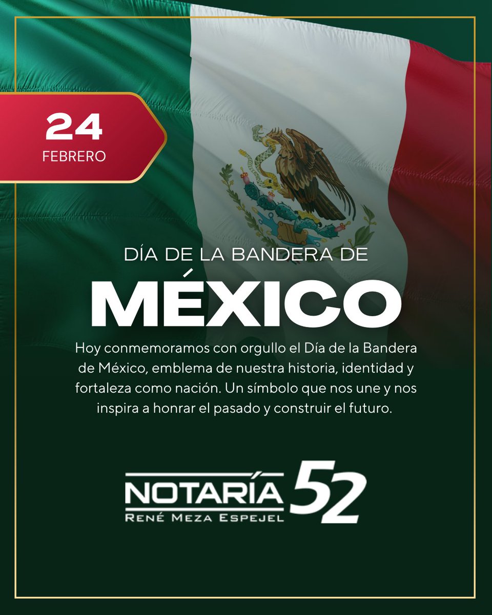 En la Notaría reafirmamos nuestro compromiso con México. 🇲🇽Servir con transparencia y profesionalismo es nuestra manera de rendir honor a México.  #DíaDeLaBandera #México #Notaría52Puebla #Notaría52 #Notaría