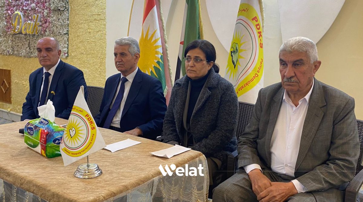 WelattvKu's tweet photo. 📸 - Serokê ENKSê û Sekreterê PDK-Sê Mihemed Ismaîl semînarek derbarê rewşa siyasî ya Rojavayê Kurdistanê û Sûriyê li Dêrikê li dar xist
#ENKS
#PDK_S
#Dêrik
#Kurdistan
#Syria
#WelatTV https://t.co/lneX57r8Pq