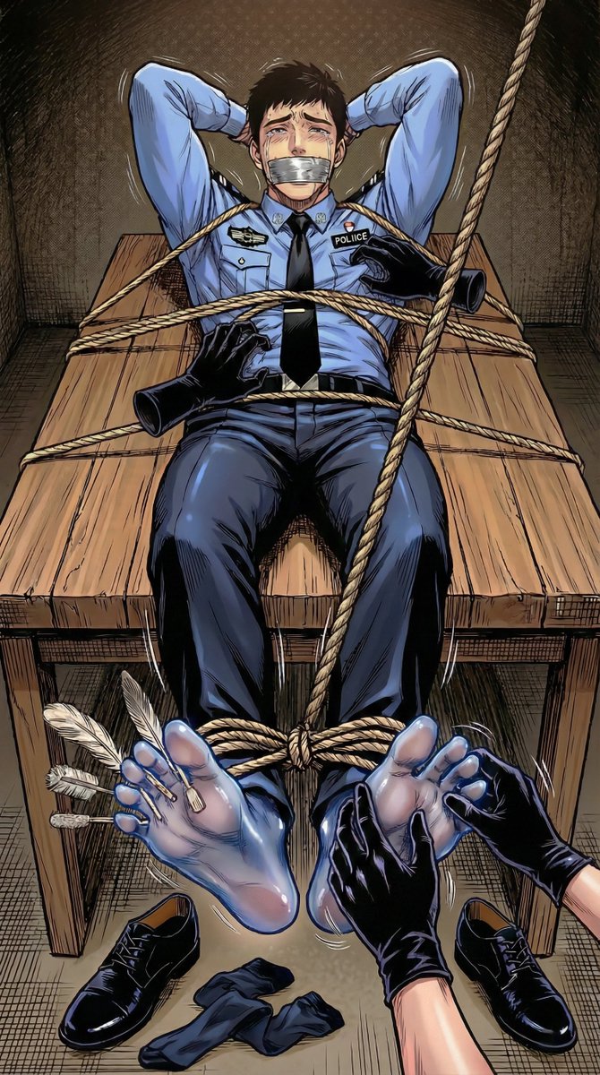 【番外】在小张踏进陷阱前，李警官早就被特殊关照过了。
薄如蝉翼的黑丝被冷汗浸湿，包裹着因极度敏感而疯狂张开、痉挛的脚趾，这种肉体被彻底掌控的失控感，简直让人欲罢不能。
算是给 TK