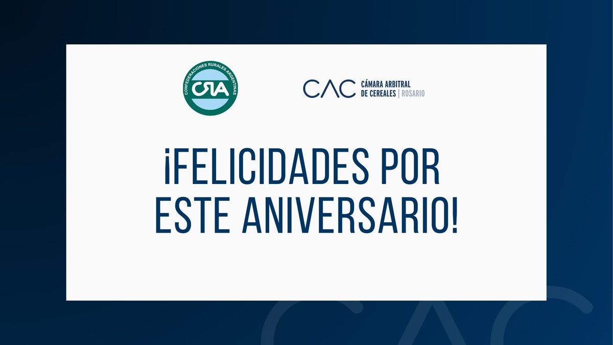 🇦🇷🚜 ¡Felicidades <a href="/CRAprensa/">CRA</a>! Por su trayectoria, representación y defensa del productor argentino. 

Una pieza clave para el crecimiento de la Nación y de nuestro campo 🌾