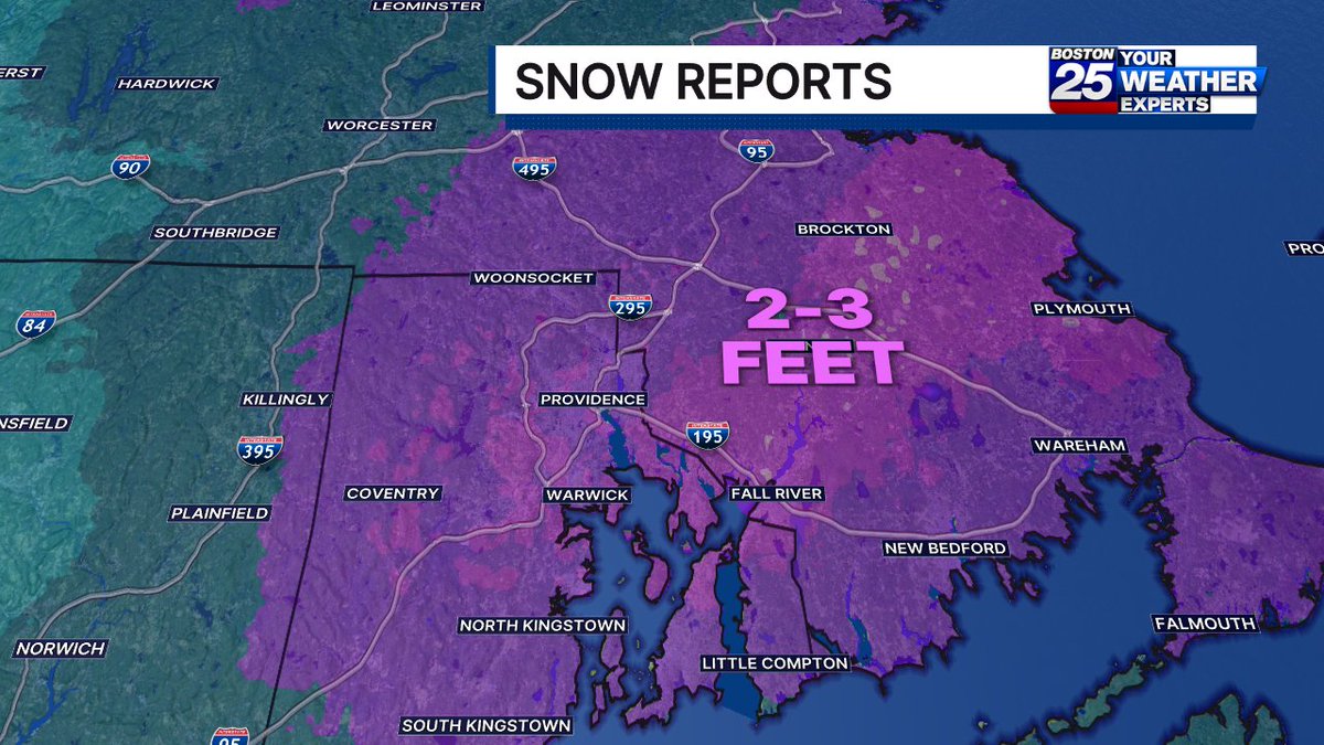 ShiriSpear's tweet image. RECAP!  Providence had the biggest #snowstorm on record. Boston had 17.1" which was a daily record for Feb 23. Worcester has 13.9" which was a daily record too. @boston25