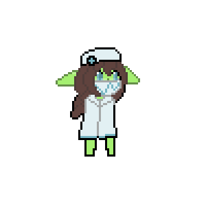 10000Goblins's tweet photo. This is the second goblin design, the medic.

Of the early concepts, she has the most changes:
Braided ponytail rather than pigtails, a mask added and more of a beret/cap.

and this one doesn't have arms, which I don't think helps her survival very much, looking back on it. https://t.co/q7jEKPYZzN