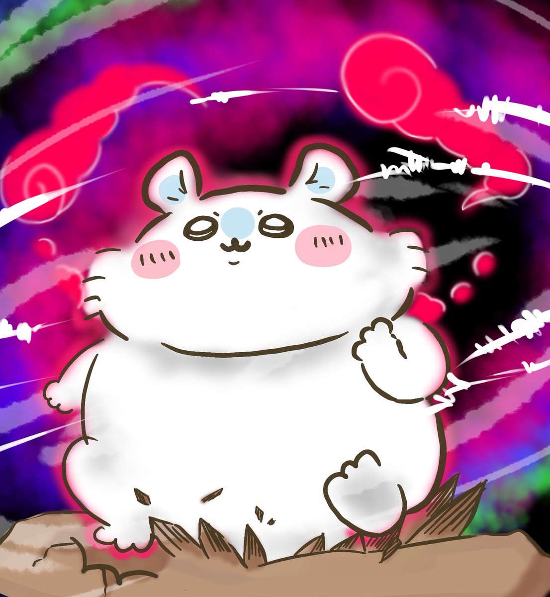ダイマックスだァ〜？😶
#ちいかわファンアート
