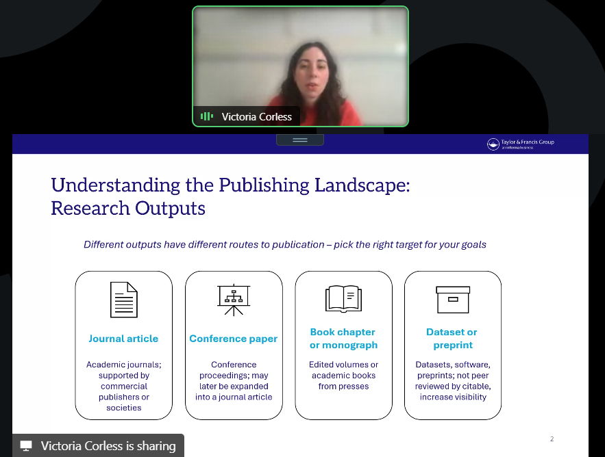 AAU_67's tweet photo. Understanding the publishing landscape is key to research success.
Victoria Corless, Ph.D., Associate Director, Community Development (@tandfonline), highlighted different research outputs and routes to publication — from journal articles to datasets and preprints.
She also shared the top reasons papers are rejected, including targeting the wrong journal, weak frameworks, and poor adherence to guidelines.

A reminder for researchers: choose the right outlet and publish strategically.
#AAU #AcademicPublishing #ResearchTips #MedicalPublishing #HigherEducation