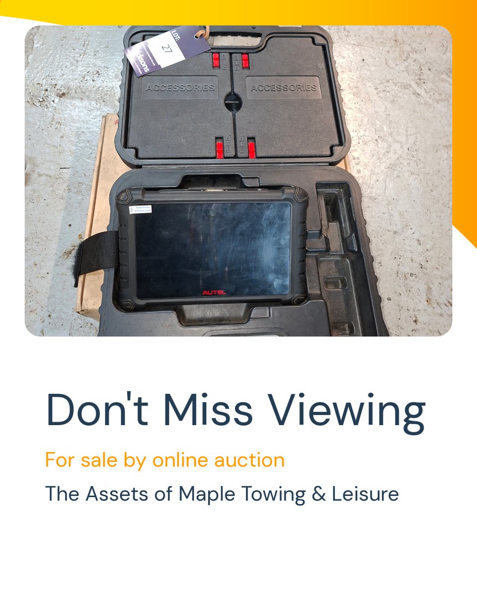 Eddisons_assets's tweet image. DON’T MISS VIEWING!

The Assets of Maple Towing &amp;amp; Leisure

Location: Grimsby, DN37 7JG

Viewing: By appointment with the auctioneers 10am- 4pm Monday 9 March 2026

Auction Closes from 10am Tuesday 10 March 2026

auctions.eddisonsassets.com/auctions/9568/…

#onlineauction #towing