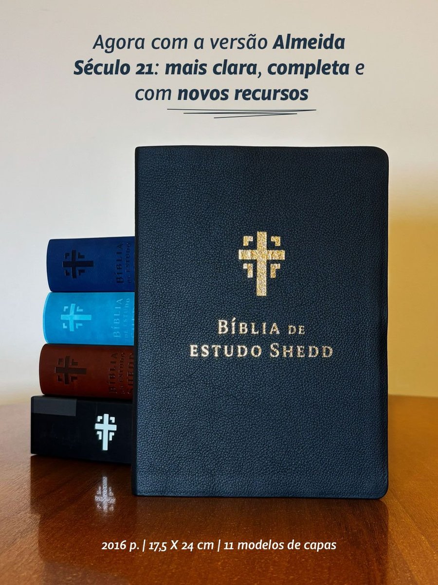 📖 A Bíblia de Estudo Shedd chega agora mais clara, completa e atualizada com novos recursos! Com o texto da Almeida Século 21, experimente uma leitura fluída, contemporânea e fiel às Escrituras.
Confira os 11 modelos disponíveis: bit.ly/4ccnE8e