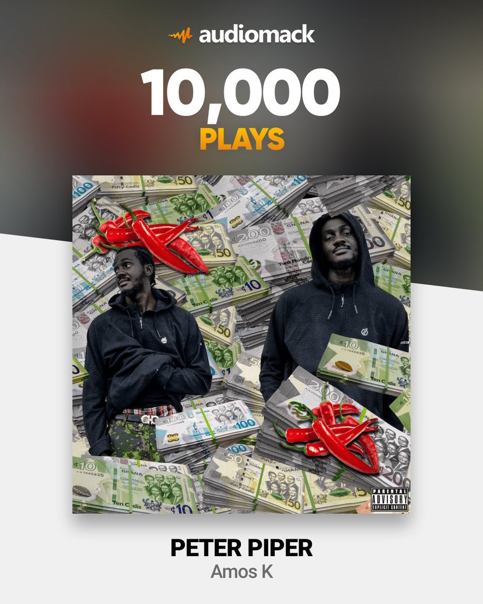 _amosk's tweet photo. 10,000 STREAMS FOR PETER PIPER ON AUDIOMACK!🌶️🔥🔥🔥🤣 https://t.co/cjOQs4Lvey