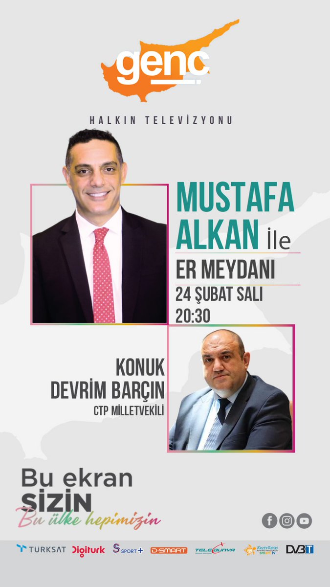 CTP Milletvekili Devrim Barçın bu akşam ER MEYDANI'nda...

ER MEYDANI saat 20.30'da canlı yayınla GENÇ TV ekranlarında...