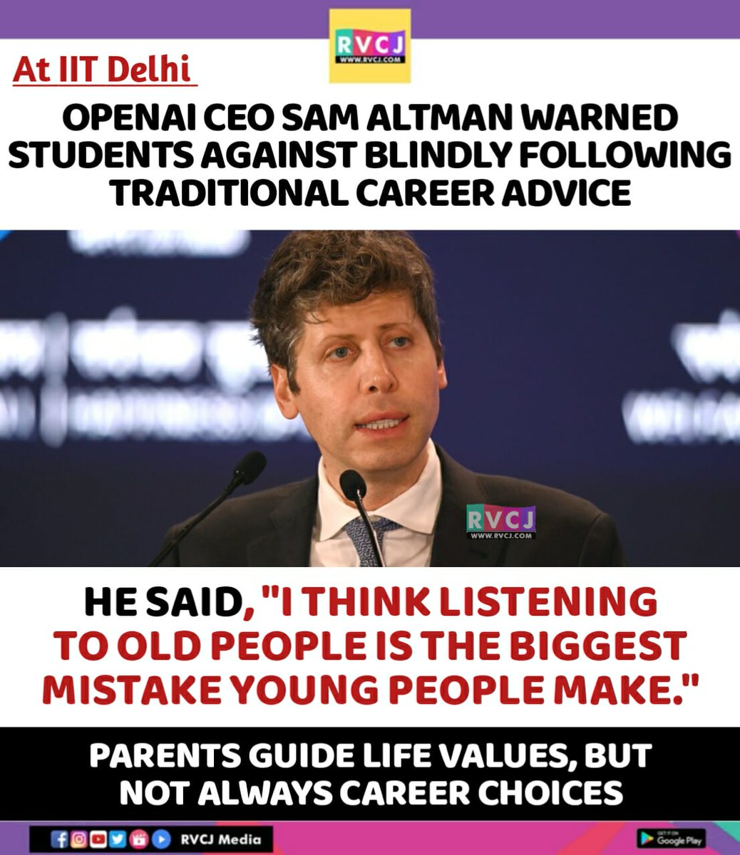 RVCJ_FB's tweet image. Sam Altman on career advice