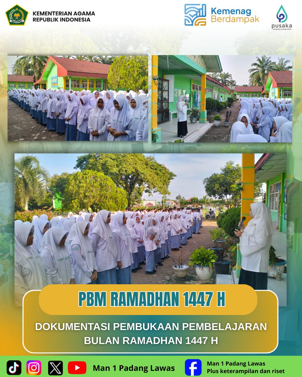 Man1Palas's tweet photo. KEPALA MAN 1 PADANG LAWAS RESMI PBUK PEMBELAJARAN RAMADHAN 1447 H

selengkapnya
https://t.co/woBd183IYf

#madrasah
#kemenag
#palas
#kemenag_ri https://t.co/1v7z3HV1DV