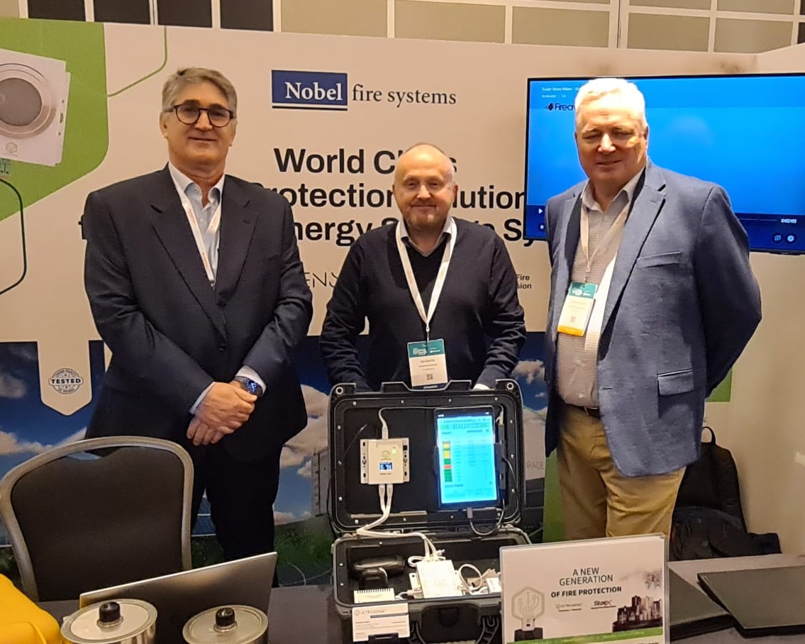NobelFireSystem's tweet photo. We're thrilled to be exhibiting at the @_solarenergy Energy Storage Summit alongside Stat-X® Fire Suppression - make sure you stop by to say hello! Booth E17 🔋 https://t.co/cdQ2VeKP1h