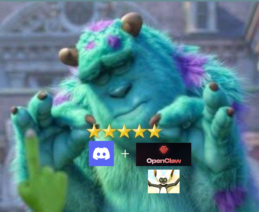 STOP using telegram for your OpenClaw agent!

Discord is the play and it's not even close.

- dedicated channels per skill (x strategy, your finances, your content, your trading - all separate)
- full chat history your agent can reference &amp; read back through if it crashes
-