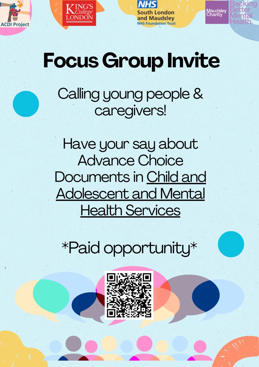 acdiresearch's tweet photo. Are you 16-25 years old, with experience of being detained under the Mental Health Act within CAMHS, and with experience using community mental health services?

Or are you a carer/supporter of someone with this experience?

Get in touch or sign up here: https://t.co/sBabXkXwOU https://t.co/0zf430bEVz