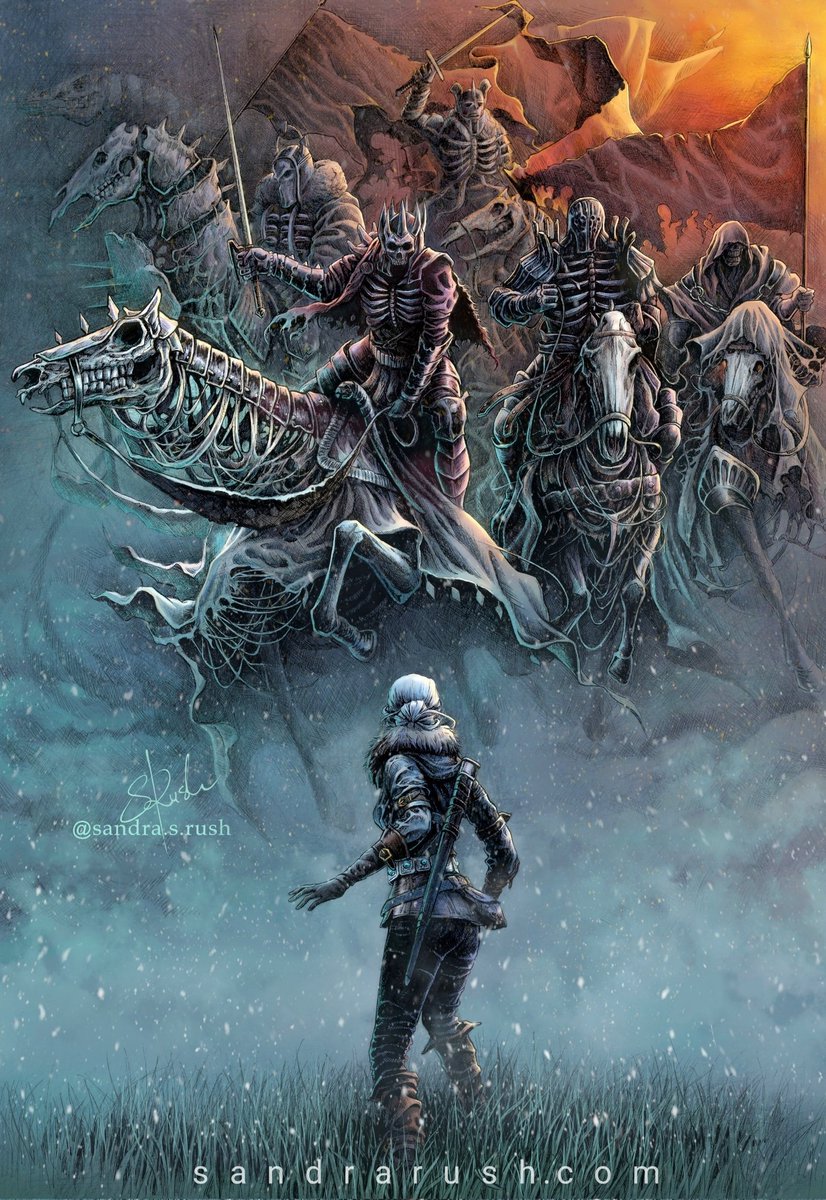 The Wild Hunt &amp; Ciri 💙 an old but gold the Witcher 3 fanwork of mine 💙