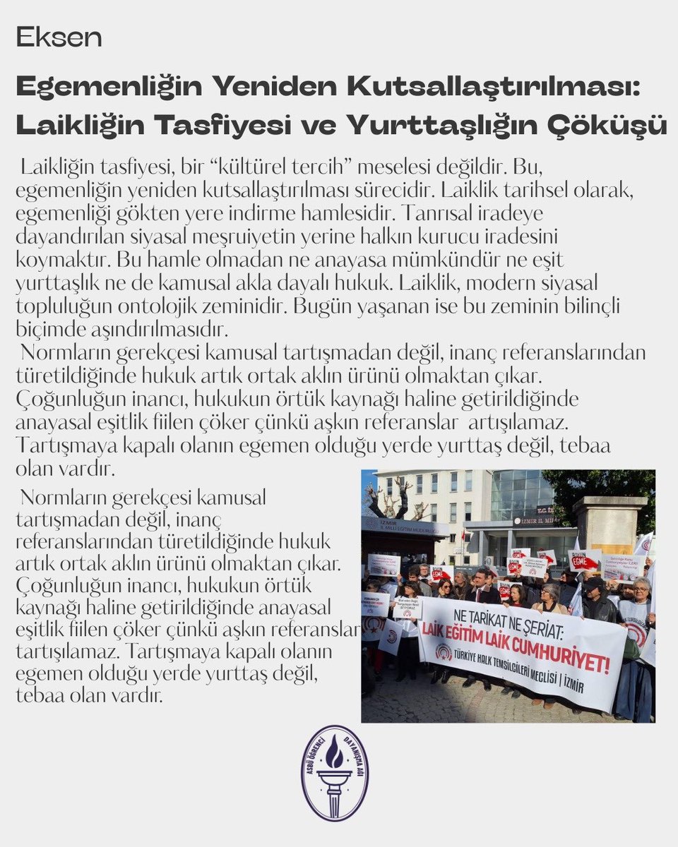 asbudayanisma's tweet photo. Haftalık bültenimiz olan Eksen'in yeni yazısı sizlerle. https://t.co/ixuQUrSkUf