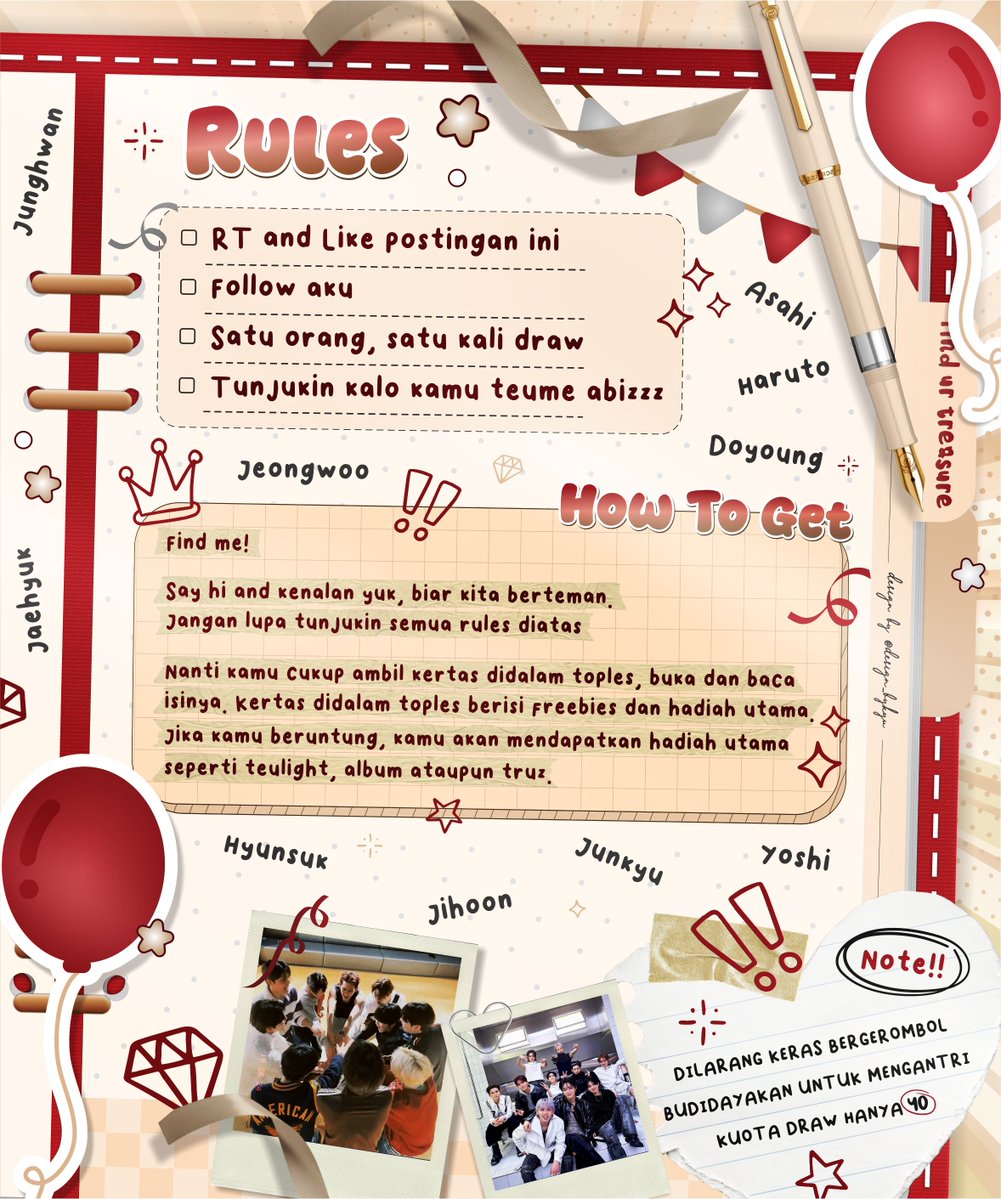 ˚˖𓍢ִ໋❀ Lucky Pull with <a href="/cimolikyu/">𝓲𝓷</a> ˙𐃷˙ 

🗓️ : 26 April 2026 (Day 2)
📍 : Indonesia Arena, GBK
⏰ : TBA
‼️ : Hanya untuk 40 orang pertama.

Rules and how to get in the pictures 🍁

#PULSE_ON_IN_JAKARTA #TREASURE_PULSE_ON_IN_JAKARTA #TREASUREinJKT