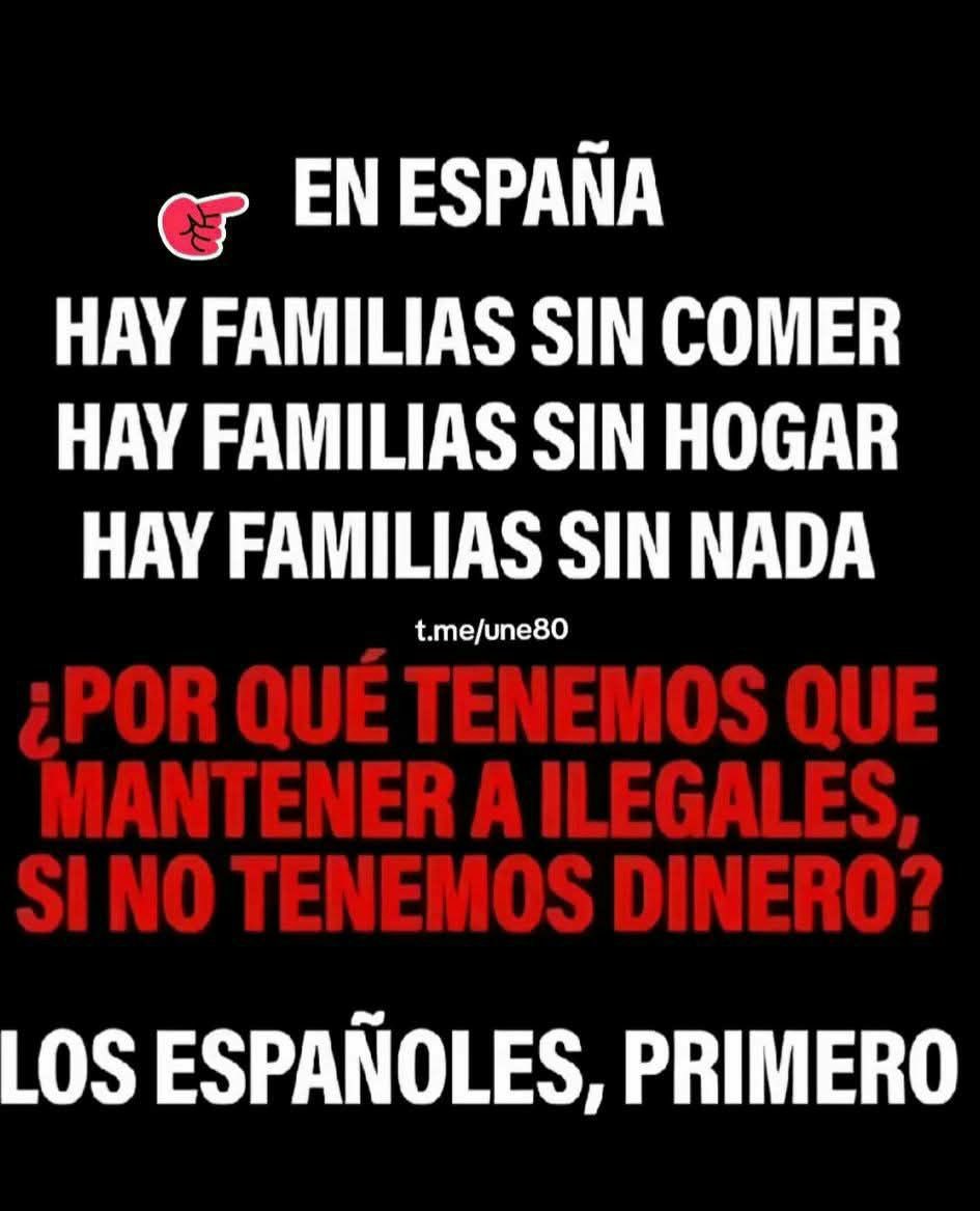 Motard8559's tweet photo. Porqué nos obligan a mantener Marroquíes que no Trabajan y sus mujeres tienen hijo tras hijo?.
Porqué no Cotizan y cobran más que nosotros trabajando?.
Porqué cobran más que nuestros abuelos?.
Porqué reciben Alimentos Gratis en Cáritas y hay españoles que no reciben nada?.🤨🇪🇸 https://t.co/7bwkZeYVXc