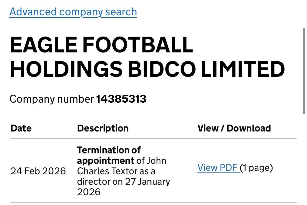 Nouvelle publication chez Eagle Football Holdings Bidco

Out John Textor