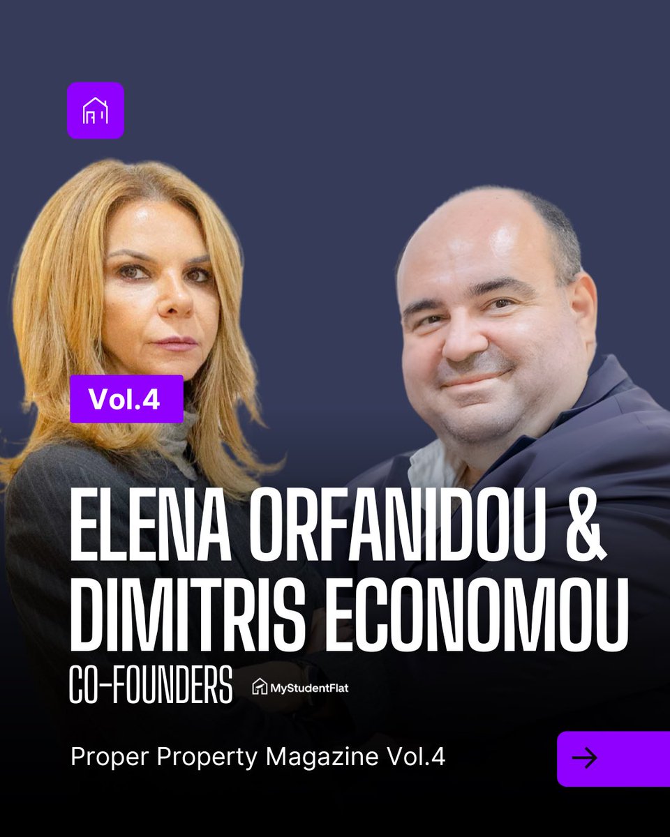properprocy's tweet photo. Discover our exclusive feature with Dimitris Economou, Founder &amp; CEO, and Elena Orfanidou, Co-Founder / CTO &amp; CMO of MyStudentFlat, as they share how technology, transparency, and innovation are redefining student housing across Cyprus and Greece

#ProperProperty #StudentHousing https://t.co/rQRnvfJjZi