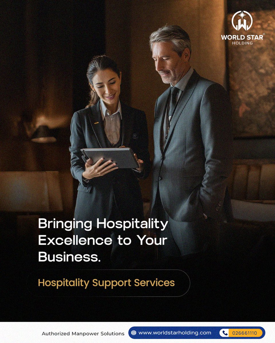 WorldStrHolding's tweet photo. Let us help you deliver top notch service to your clients with our
Hospitality Support Services. We’re here to make your business stand
out by providing the best in customer care.

#HospitalityServices #CustomerService #HospitalityManagement #WorldStarHolding https://t.co/xI3MYJyR0G