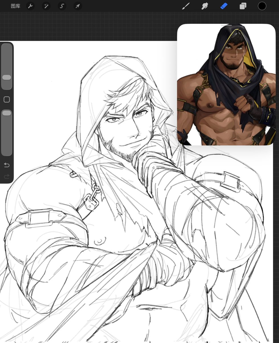 #sinbad
我就这样把不擅长画的部位藏起来