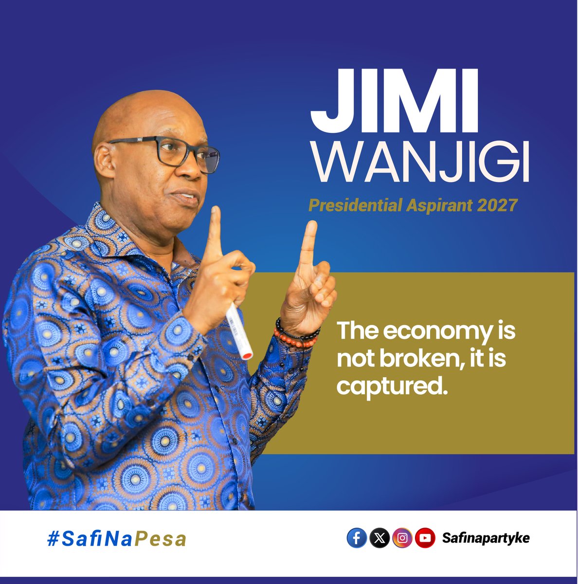 JimiWanjigi's tweet photo. The economy isn’t broken; it’s captured by the few. It’s time to release it so money flows to hardworking Kenyans, igniting a nationwide economic revival. https://t.co/Nj0zY0KnhK