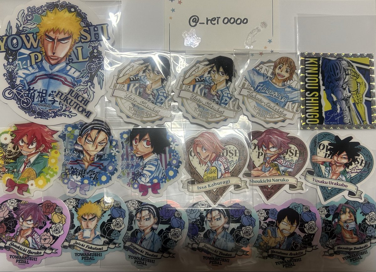 交換】弱虫ペダル 弱ペダ 原作 原画 秋田書店 ステッカー 缶バッジ 紙