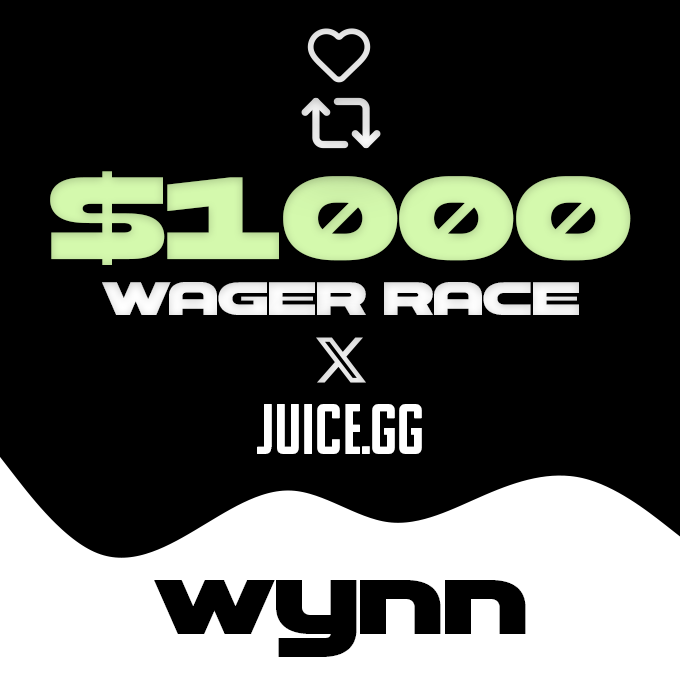 ◽$1000 BI-WEEKLY RACE IS LIVE!◽

You can now join the race here:
juice.gg/r/wynn

I reward volume and consistency, so even small players can benefit here. Track your wager here:
ionlywynn.com/leaderboard/ju…

Like &amp; retweet for a chance to win $50💰
Race &amp; Giveaway ends in 14