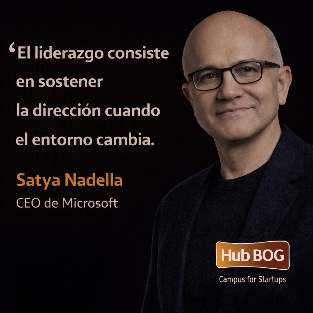 #FraseDelDía "El liderazgo consiste en sostener la dirección cuando el entorno cambia.", Satya Nadella, CEO de Microsoft

Conoce más acerca de casos de éxito empresarial con Inteligencia Artificial, en los eventos de esta semana: hubbog.com/talleres-y-eve…