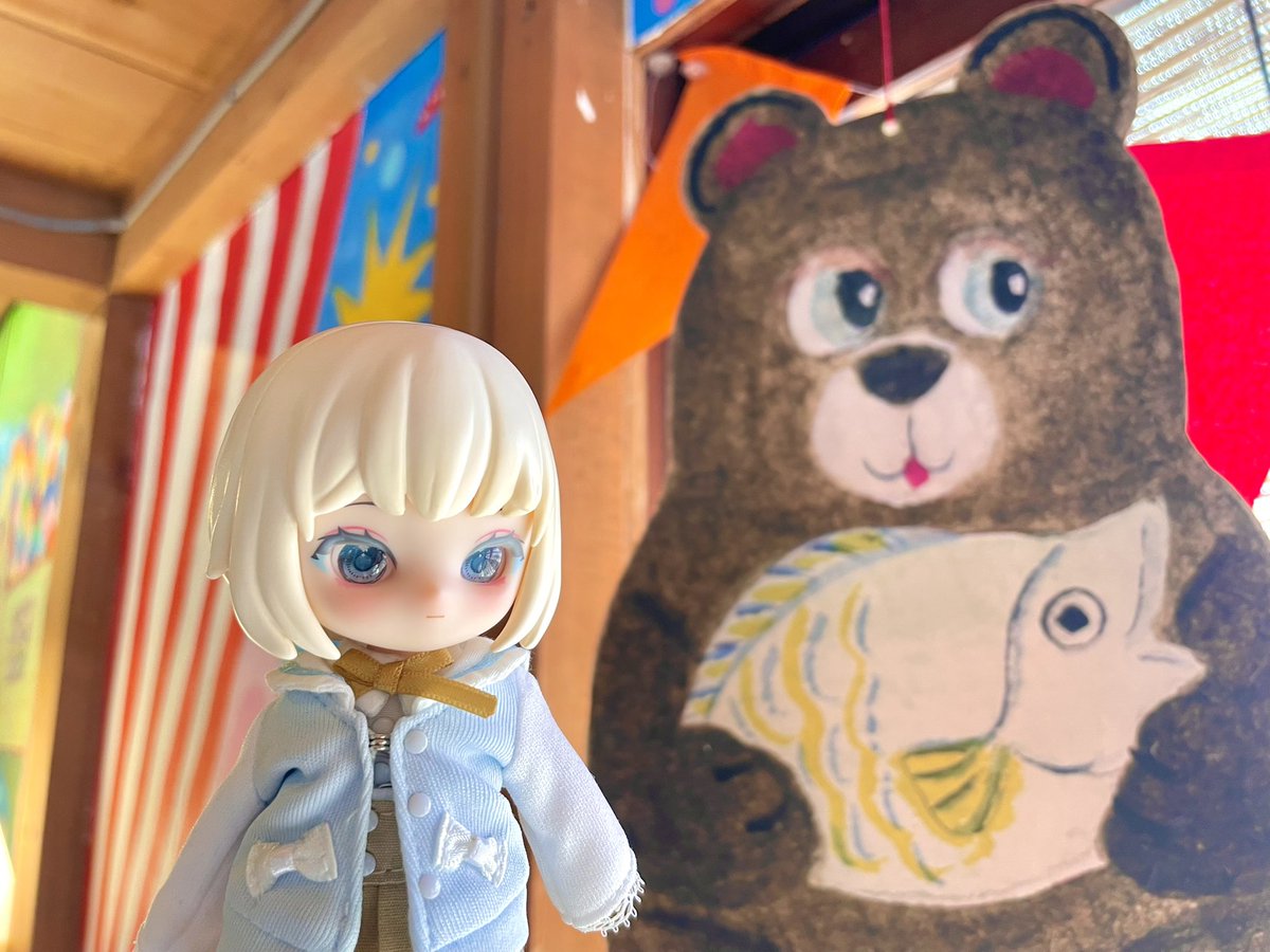 dollsk05's tweet photo. おめめキラキラリロロちゃんと、カフェのかわいいくまさん🐻🐟
#リロロ https://t.co/aB4WTkZVFq