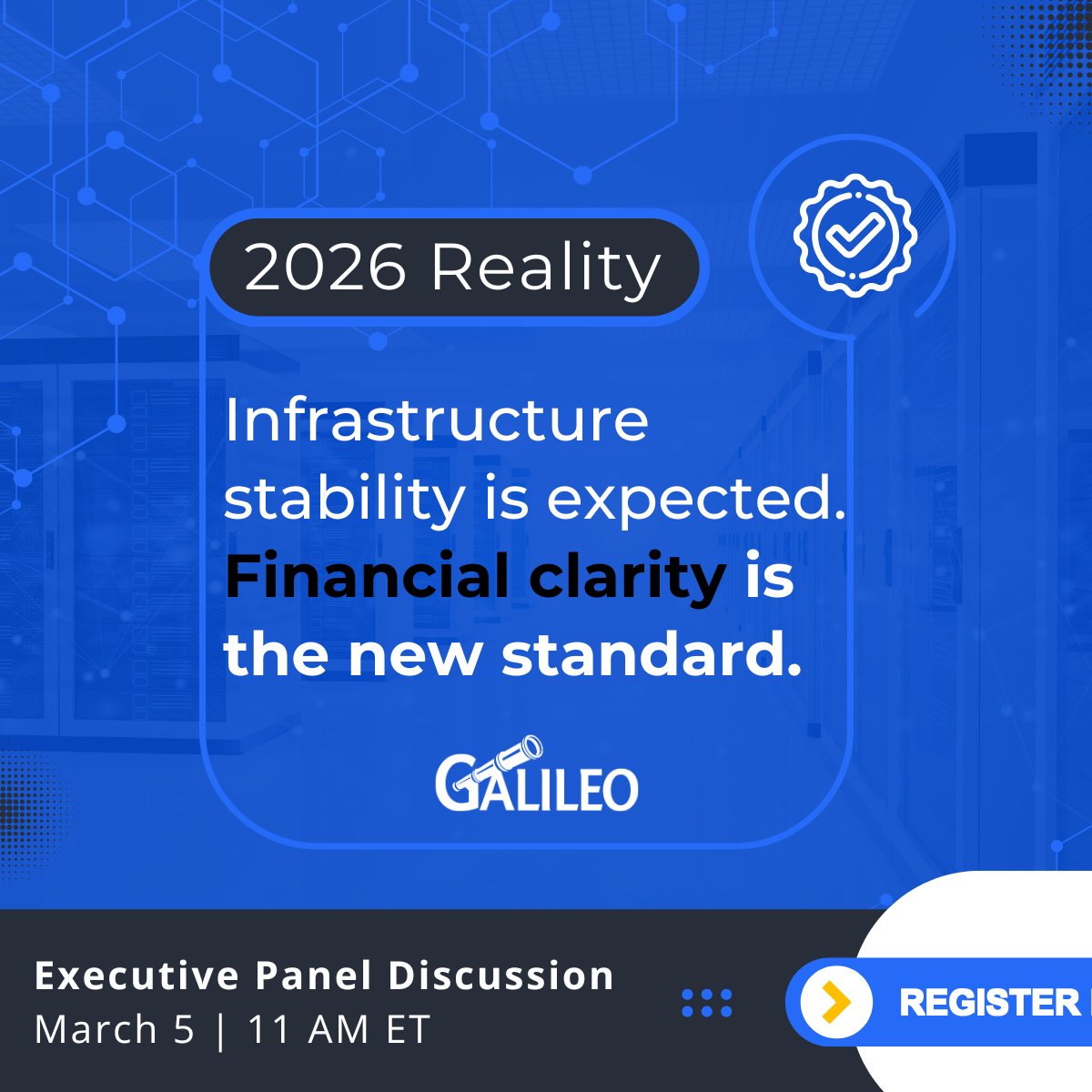 Infrastructure stability is expected.
Financial clarity is the new standard.

Finance isn’t asking about uptime.
They’re asking about cost exposure.

March 5. Executive discussion.links.galileosuite.com/3OwVs6j