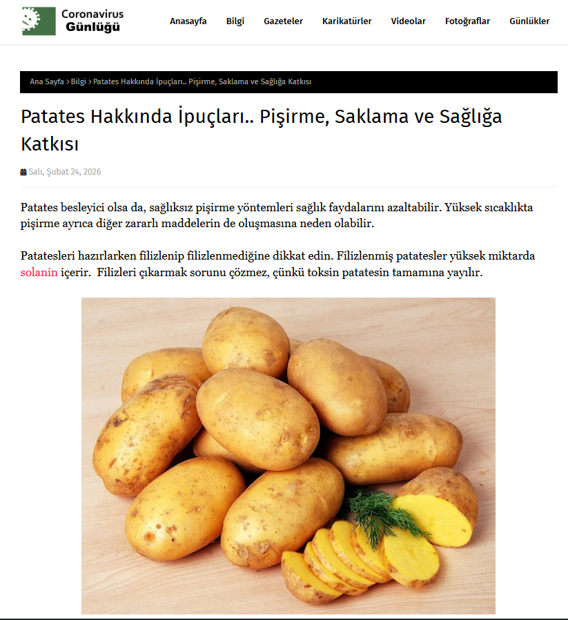 Patates Hakkında İpuçları.. Pişirme, Saklama ve Sağlığa Katkısı..
coronavirusgunlugu.blogspot.com/2026/02/patate… 
#patates